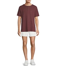 Roundtree & Yorke Short Sleeve Solid Henley Shirt