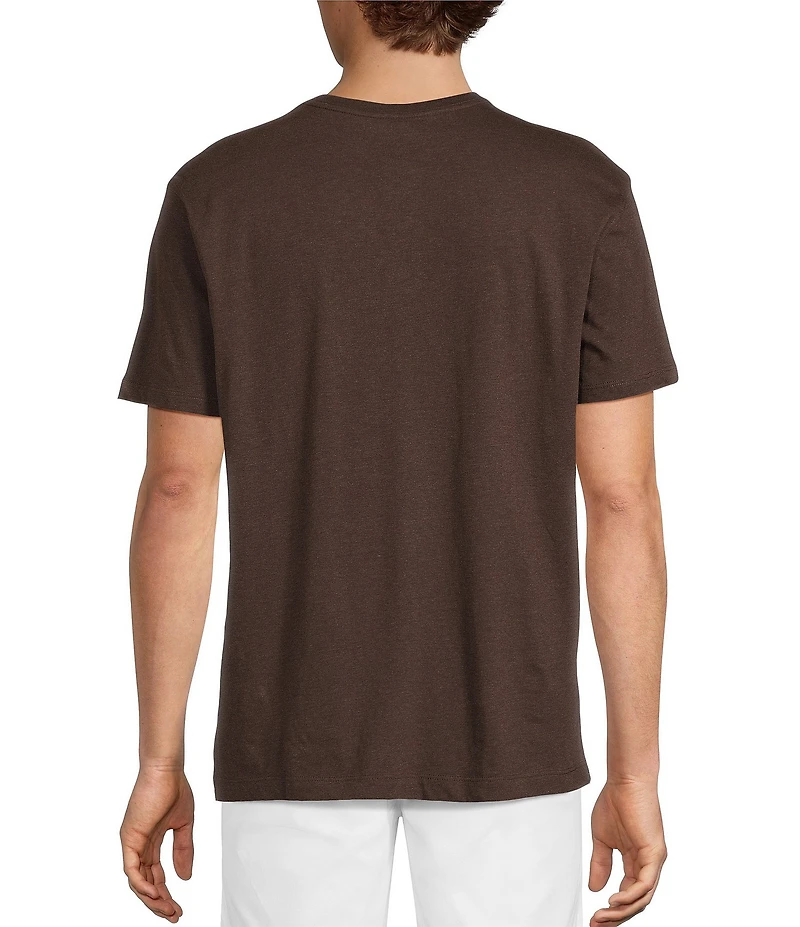 Roundtree & Yorke Solid Cloud Short Sleeve Henley Shirt