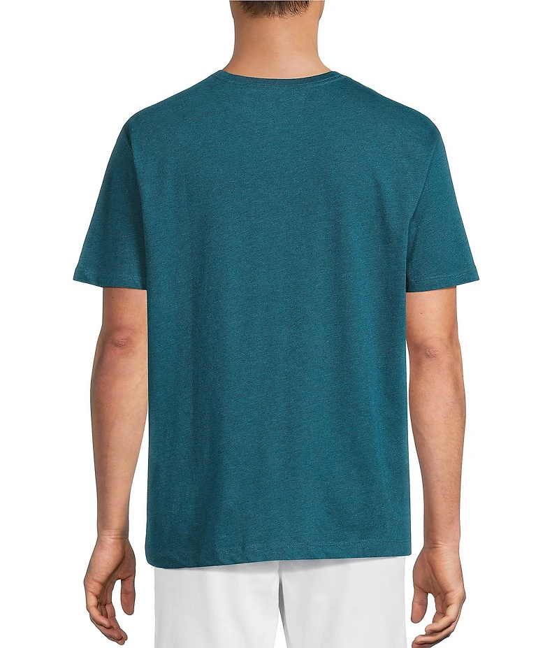 Roundtree & Yorke Solid Cloud Short Sleeve Henley Shirt