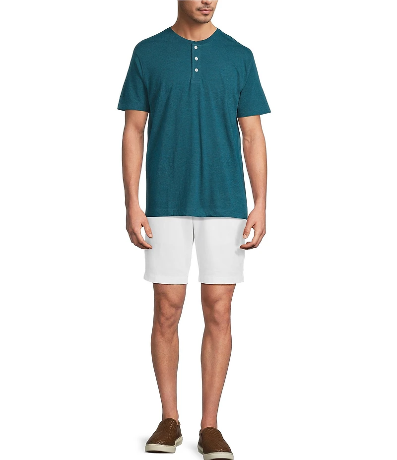 Roundtree & Yorke Solid Cloud Short Sleeve Henley Shirt