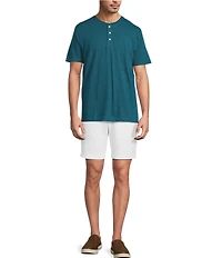 Roundtree & Yorke Solid Cloud Short Sleeve Henley Shirt