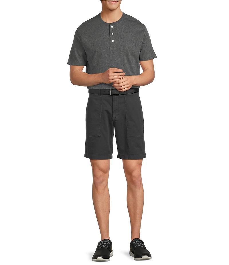 Roundtree & Yorke Solid Cloud Short Sleeve Henley Shirt