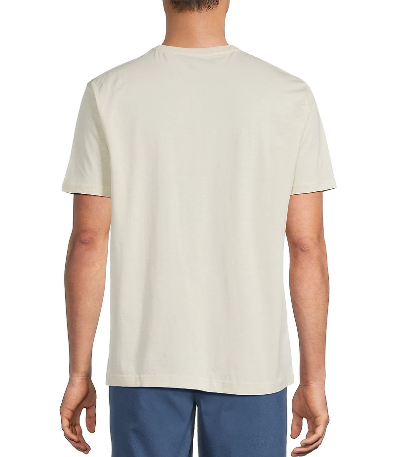 Roundtree & Yorke Solid Cloud Short Sleeve Henley Shirt