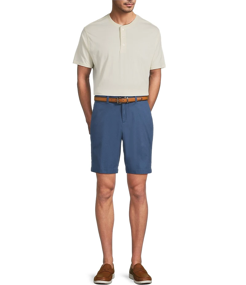 Roundtree & Yorke Solid Cloud Short Sleeve Henley Shirt
