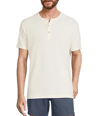 Roundtree & Yorke Short Sleeve Solid Henley Shirt