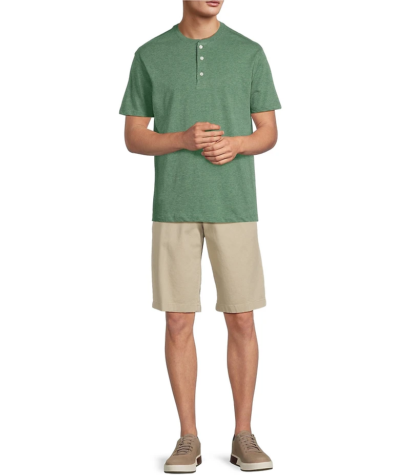 Roundtree & Yorke Solid Cloud Short Sleeve Henley Shirt