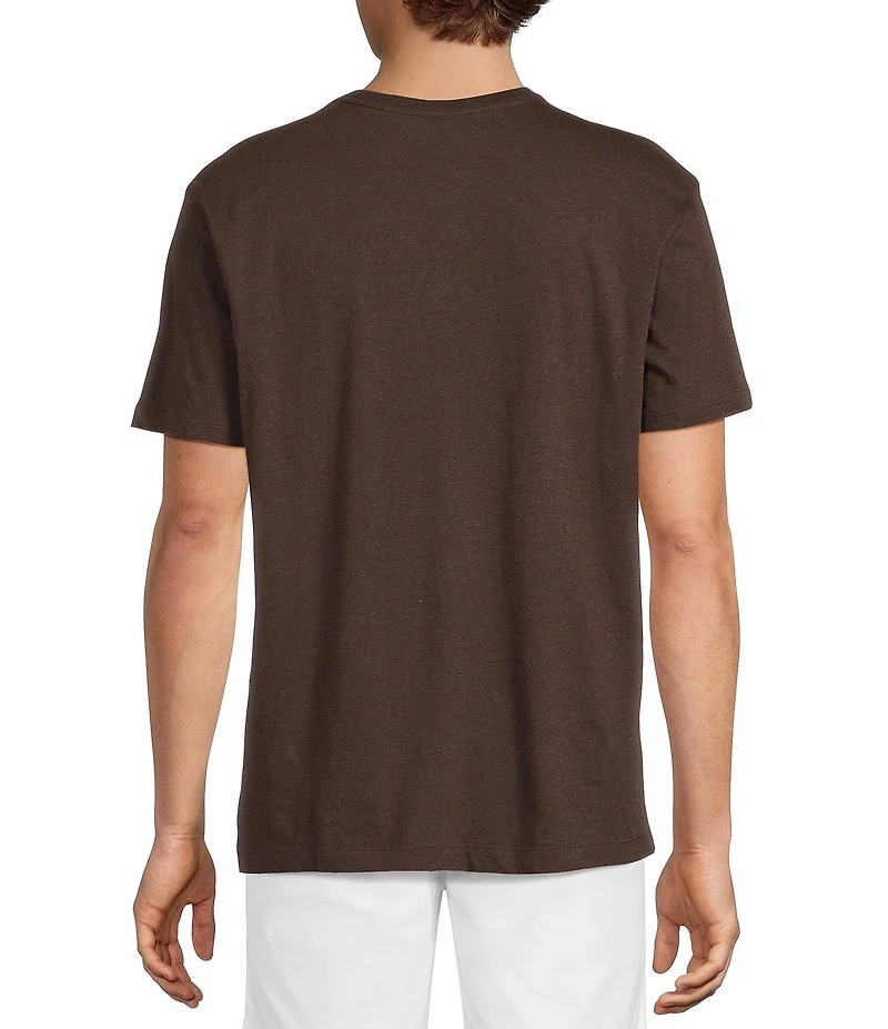 Roundtree & Yorke Solid Cloud Short Sleeve Henley Shirt