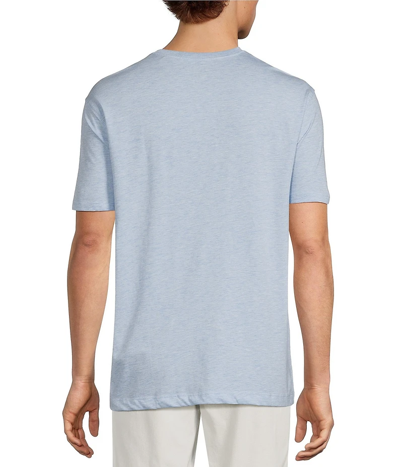 Roundtree & Yorke Solid Cloud Short Sleeve Henley Shirt
