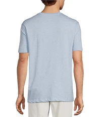 Roundtree & Yorke Solid Cloud Short Sleeve Henley Shirt