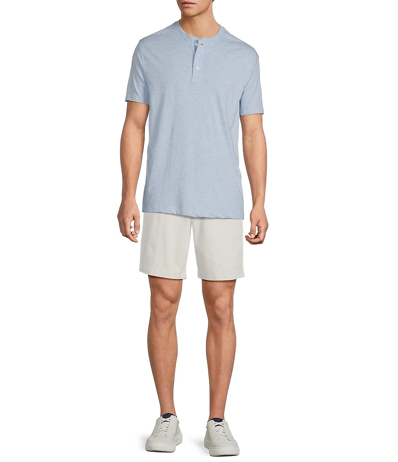 Roundtree & Yorke Solid Cloud Short Sleeve Henley Shirt