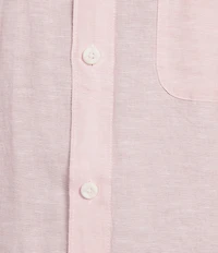 Roundtree & Yorke Short Sleeve Solid Linen Blend Button Front Sport Shirt