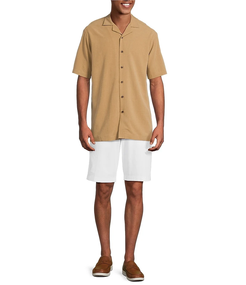 Roundtree & Yorke Short Sleeve Solid Polynosic Camp Sport Shirt