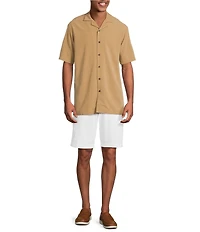 Roundtree & Yorke Short Sleeve Solid Polynosic Camp Sport Shirt