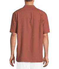 Roundtree & Yorke Short Sleeve Solid Polynosic Camp Sport Shirt