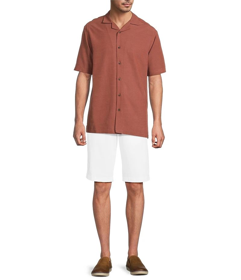 Roundtree & Yorke Short Sleeve Solid Polynosic Camp Sport Shirt