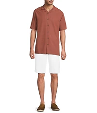 Roundtree & Yorke Short Sleeve Solid Polynosic Camp Sport Shirt