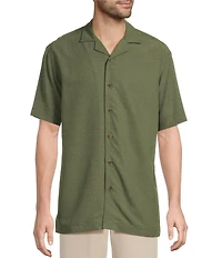 Roundtree & Yorke Short Sleeve Solid Polynosic Camp Sport Shirt