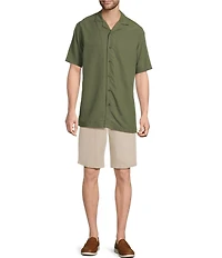 Roundtree & Yorke Short Sleeve Solid Polynosic Camp Sport Shirt