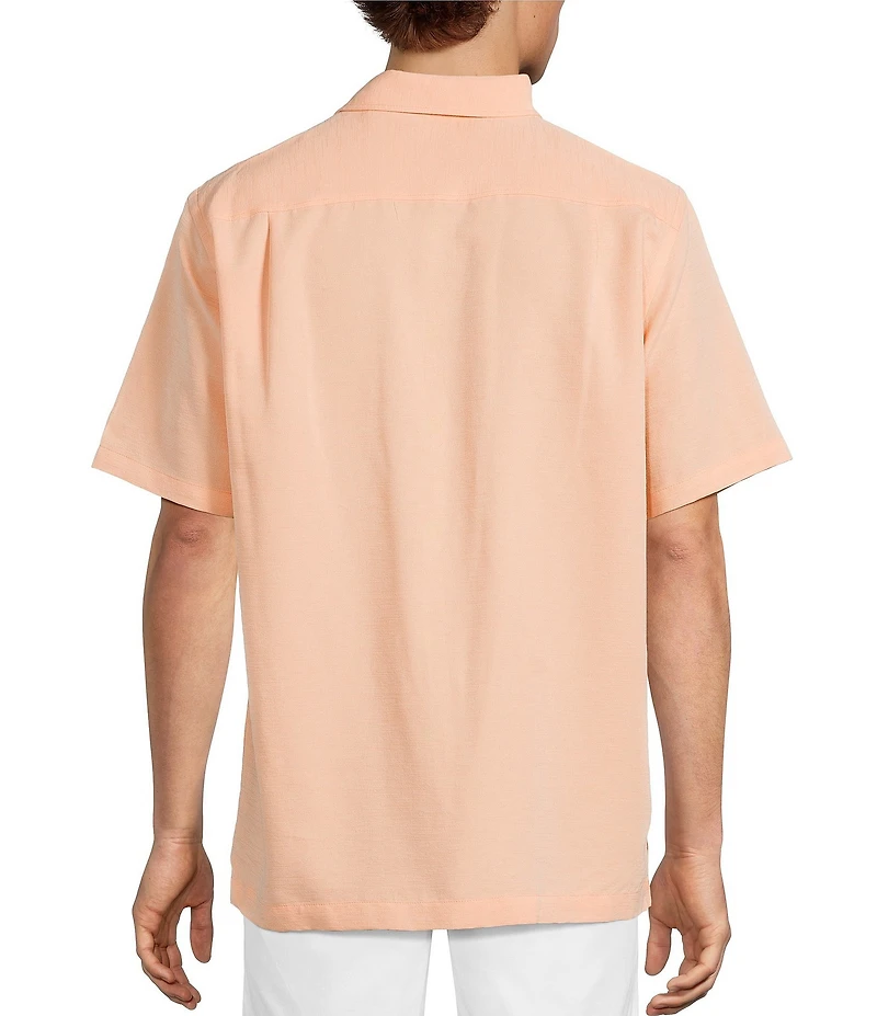 Roundtree & Yorke Short Sleeve Solid Polynosic Slub Sport Shirt