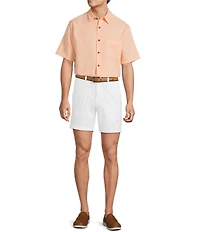 Roundtree & Yorke Short Sleeve Solid Polynosic Slub Sport Shirt