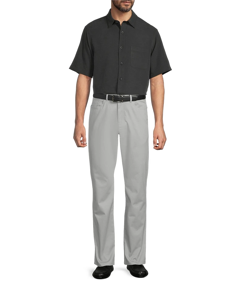 Roundtree & Yorke Short Sleeve Solid Polynosic Slub Sport Shirt