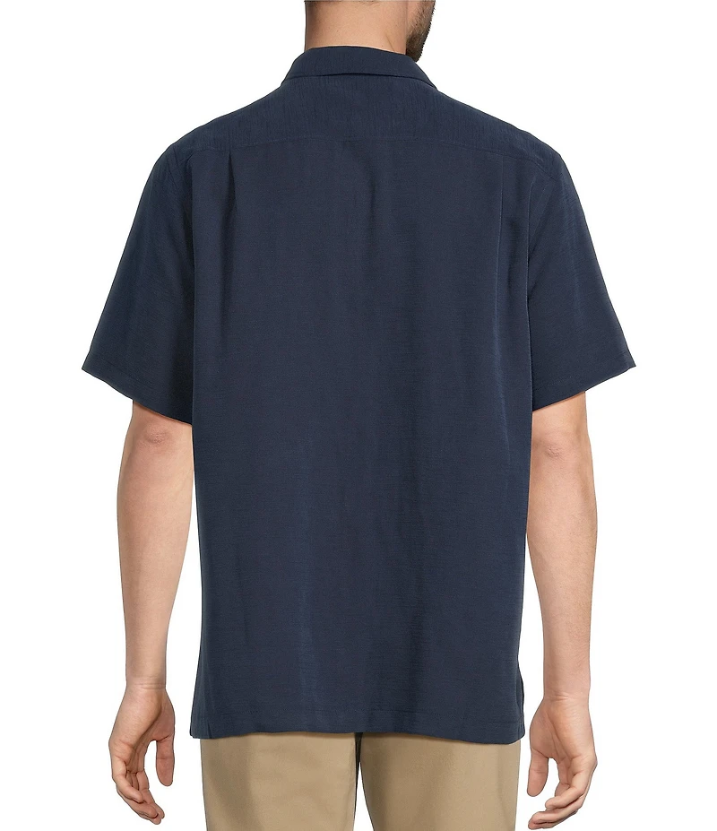 Roundtree & Yorke Short Sleeve Solid Polynosic Slub Sport Shirt