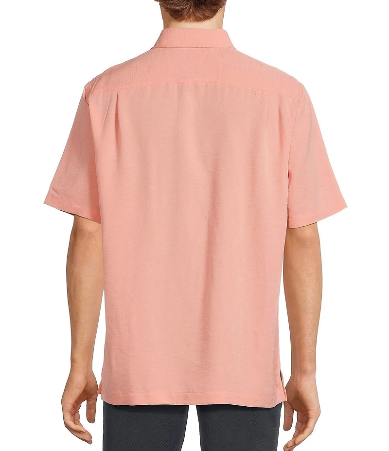 Roundtree & Yorke Short Sleeve Solid Slub Sport Shirt