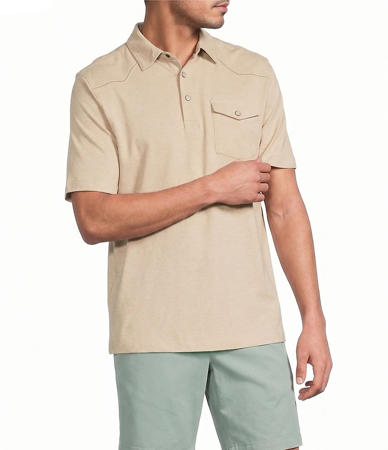 Roundtree & Yorke Short Sleeve Solid Western Polo