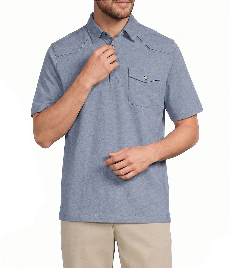 Roundtree & Yorke Short Sleeve Solid Western Polo