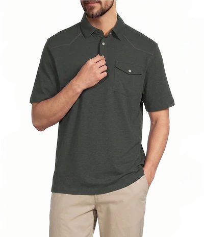 Roundtree & Yorke Short Sleeve Solid Western Polo