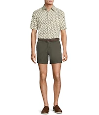 Roundtree & Yorke Short Sleeve Sprig Print Sport Shirt