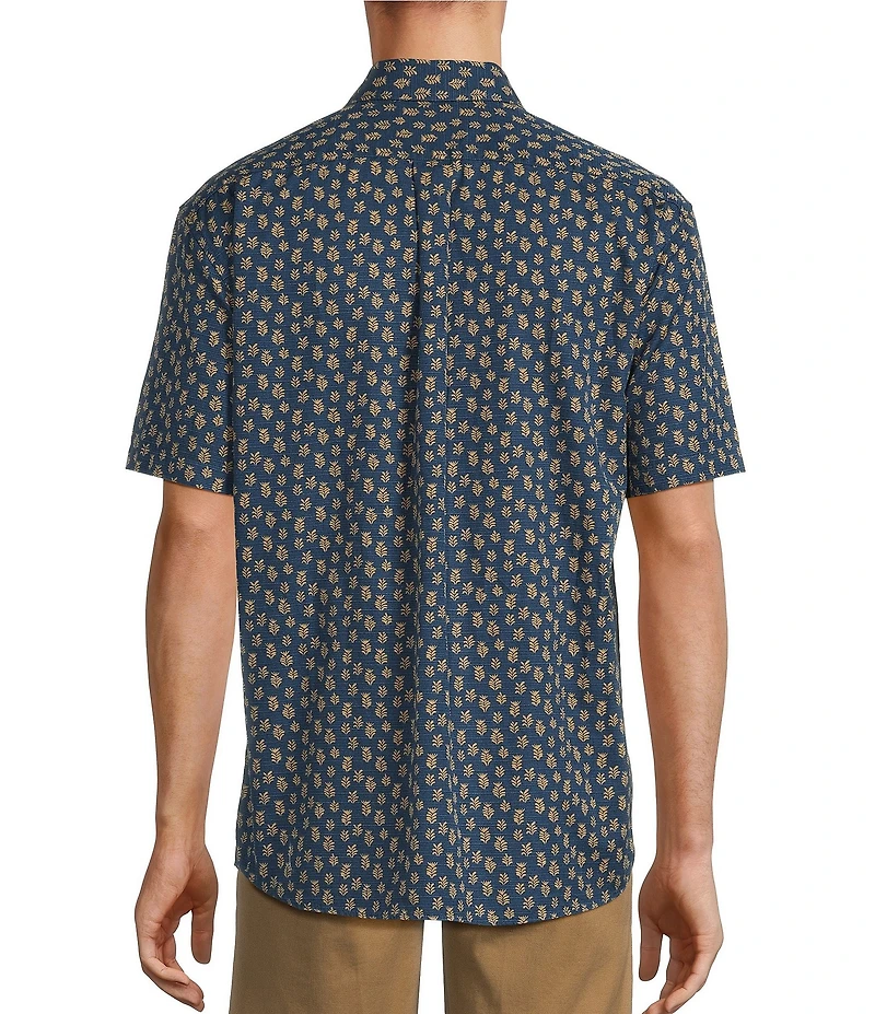 Roundtree & Yorke Short Sleeve Sprig Print Sport Shirt