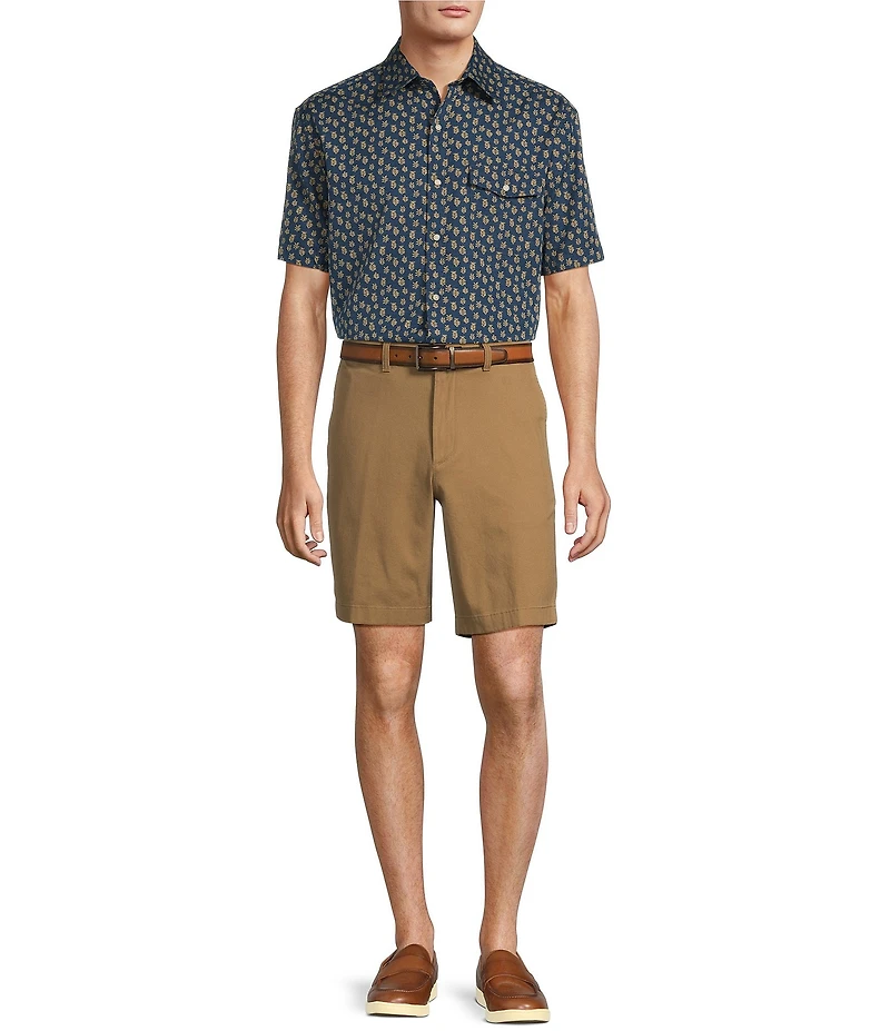 Roundtree & Yorke Short Sleeve Sprig Print Sport Shirt