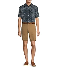 Roundtree & Yorke Short Sleeve Sprig Print Sport Shirt