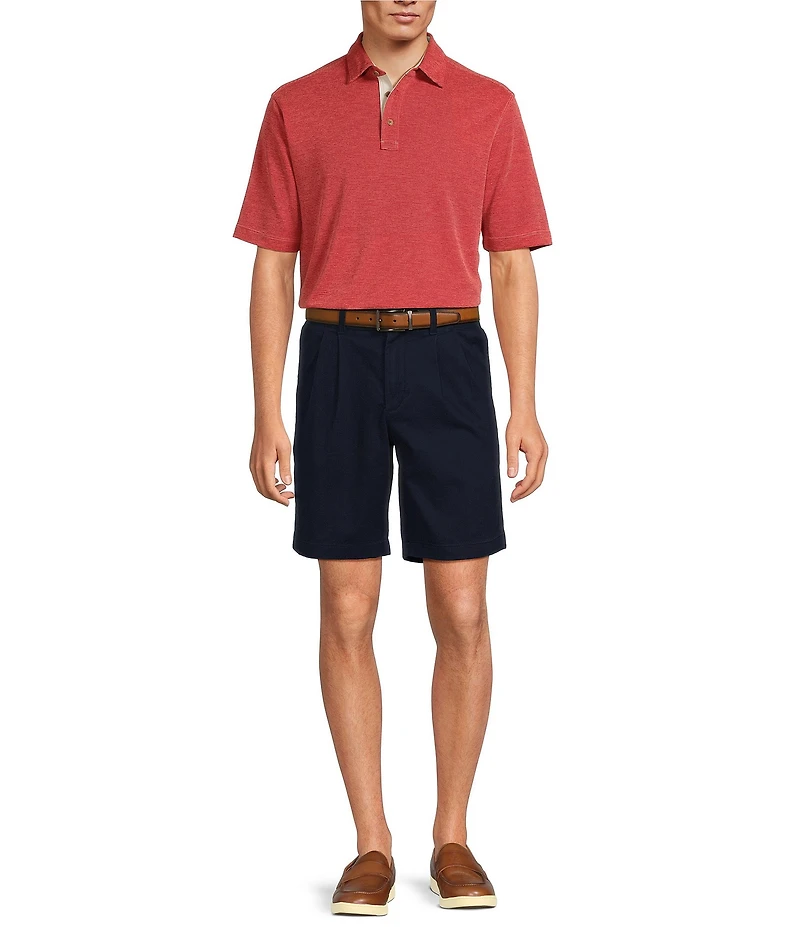Roundtree & Yorke Short Sleeve Stripe Polynosic Polo Shirt