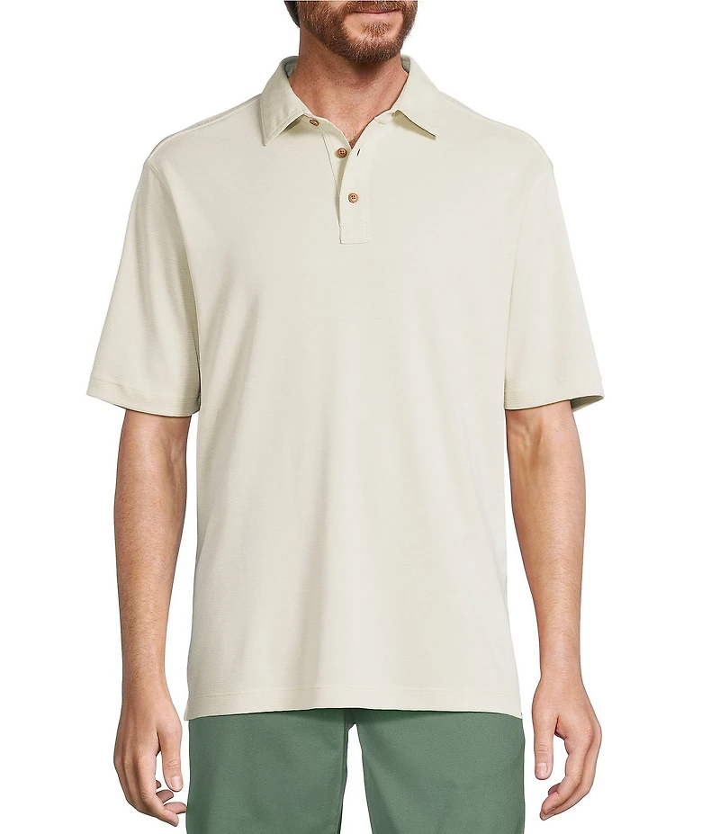 Roundtree & Yorke Short Sleeve Stripe Polynosic Polo Shirt