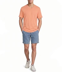 Roundtree & Yorke Short Sleeve Striped V-Neck Knit Shirt