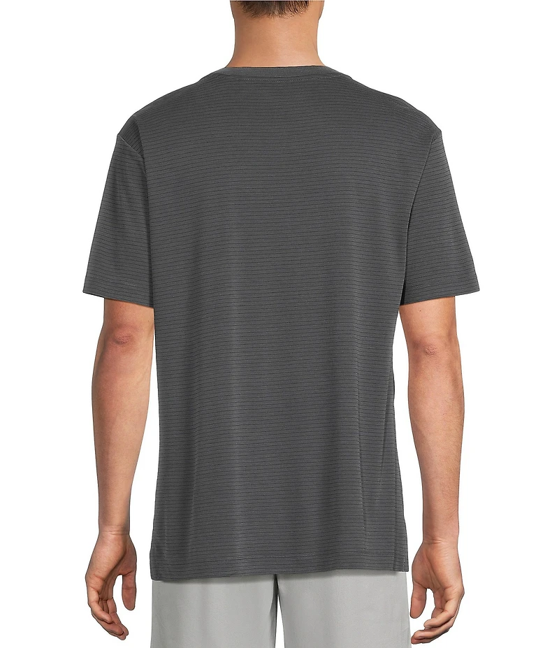 Roundtree & Yorke Short Sleeve Striped V-Neck Knit Shirt