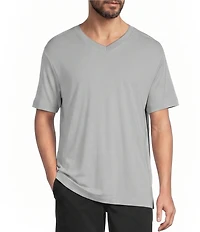 Roundtree & Yorke Short Sleeve Striped V-Neck Knit Shirt