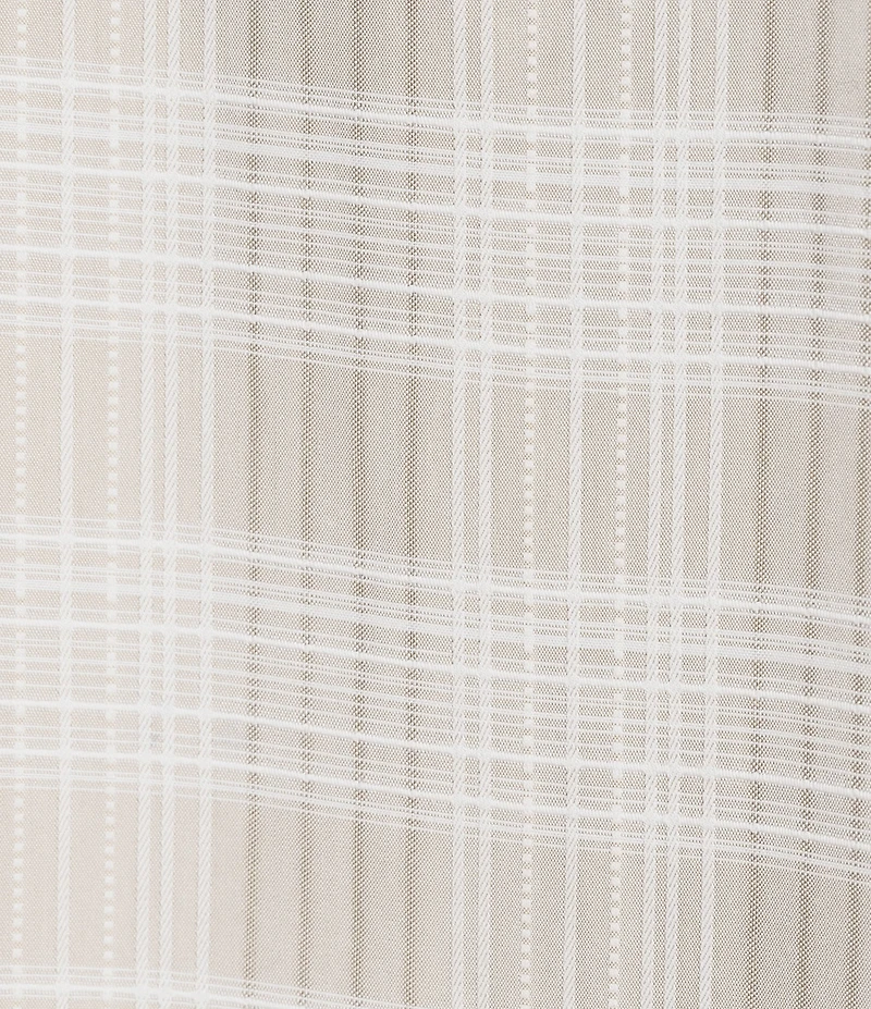 Roundtree & Yorke Short Sleeve Textured Plaid Polynosic Sport Shirt