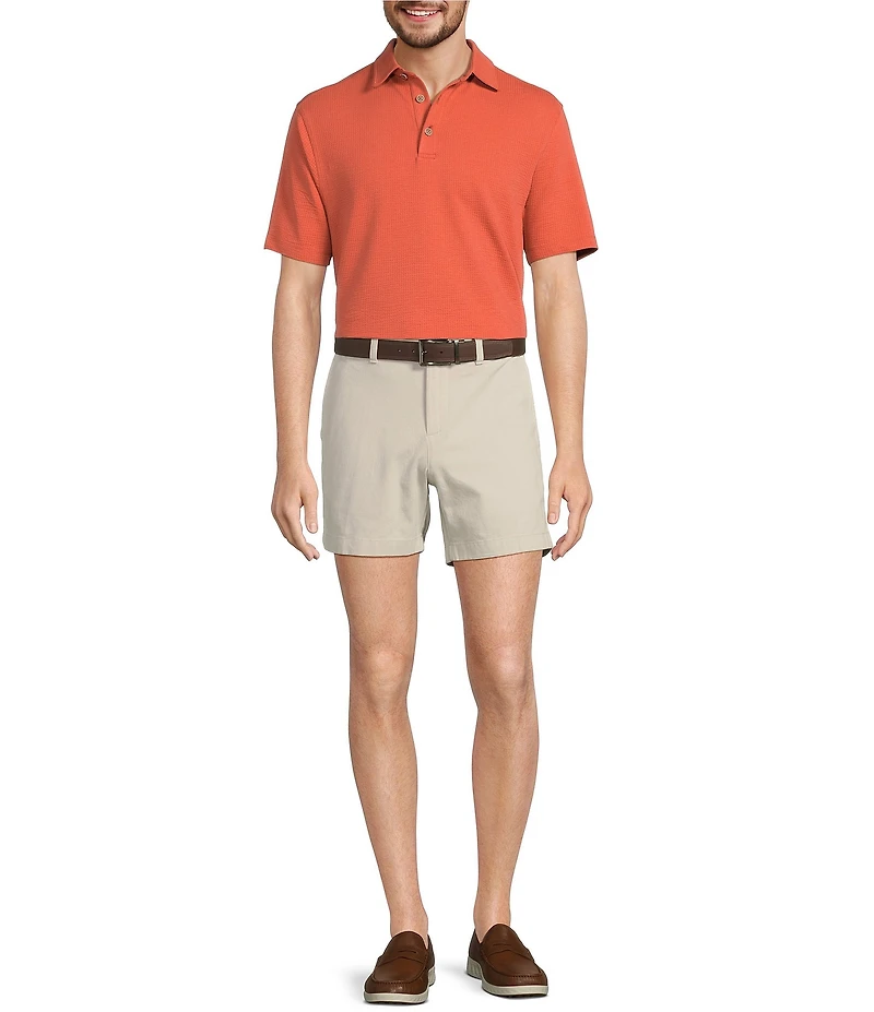 Roundtree & Yorke Short Sleeve Textured Solid Polo