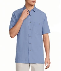 Roundtree & Yorke Short Sleeve Textured Solid Sport Shirt