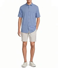 Roundtree & Yorke Short Sleeve Textured Solid Sport Shirt
