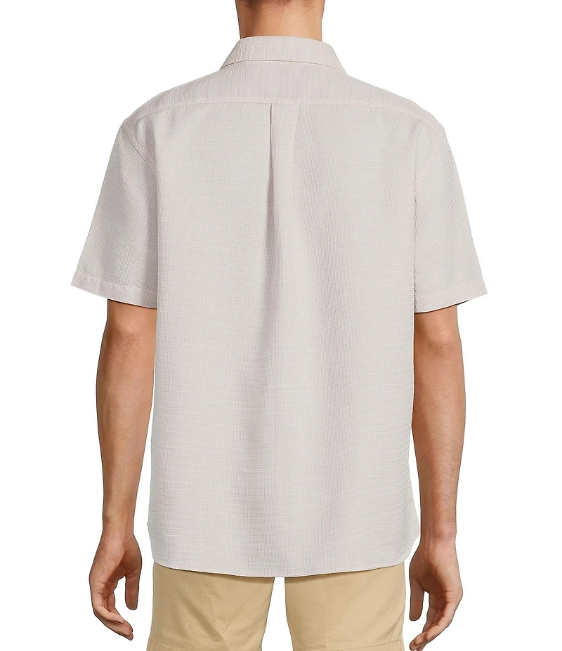 Roundtree & Yorke Short Sleeve Textured Solid Sport Shirt