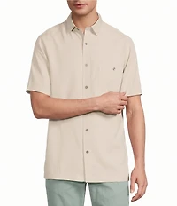 Roundtree & Yorke Short Sleeve Textured Solid Sport Shirt