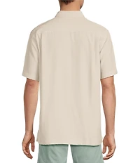Roundtree & Yorke Short Sleeve Textured Solid Sport Shirt