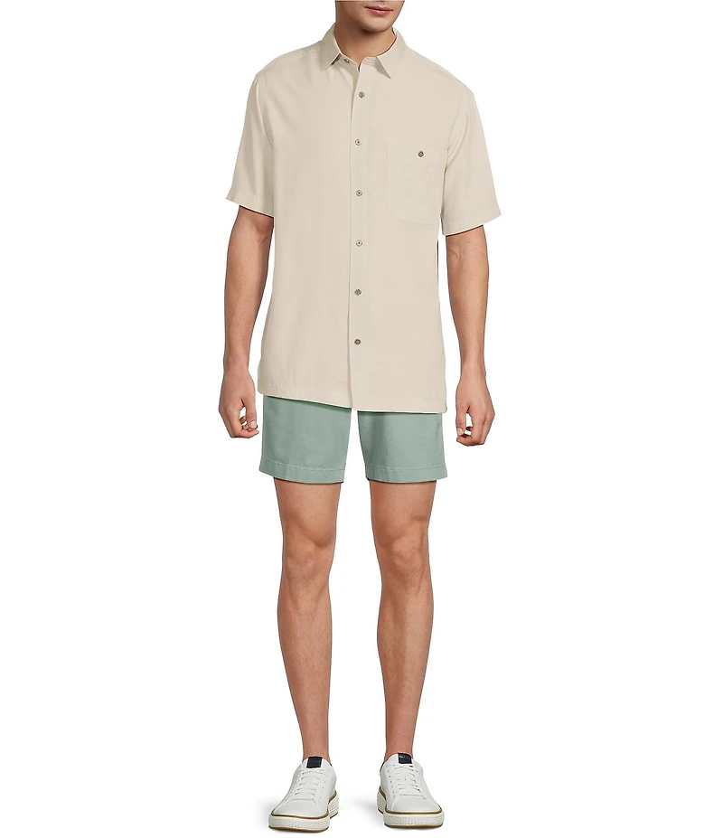 Roundtree & Yorke Short Sleeve Textured Solid Sport Shirt