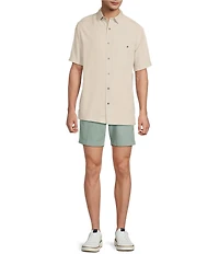 Roundtree & Yorke Short Sleeve Textured Solid Sport Shirt