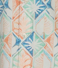 Roundtree & Yorke Short Sleeve Tile Print Button Front Shirt