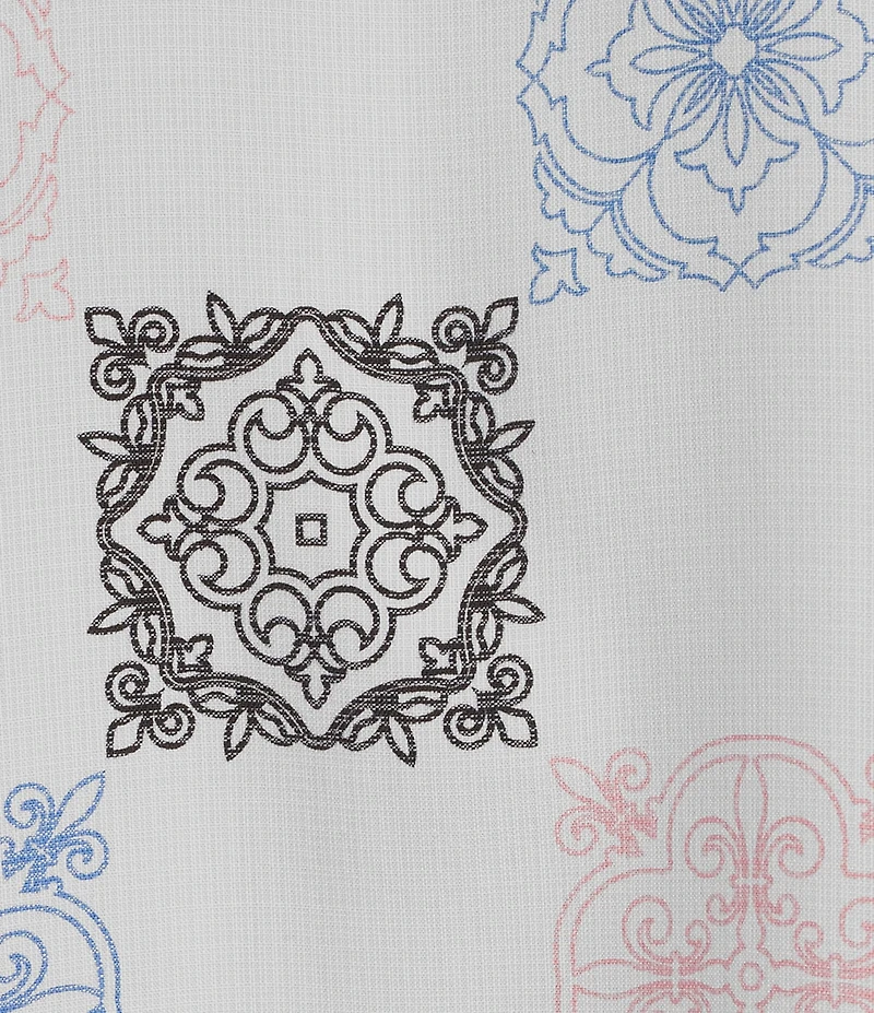 Roundtree & Yorke Short Sleeve Tile Texture Polynosic Jacquard Sport Shirt